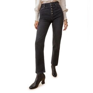 Reformation Cynthia Button Fly High Rise Straight Jeans (Ventura)